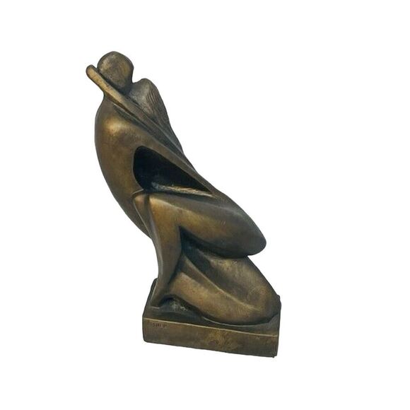Vintage 1980 Swept Away by David Fisher 12" Bronze Austin Productions Sculpture - Picture 1 of 7
